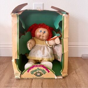 RARE 1985 Cabbage Patch Kids Doll,  Red Hair Blue Eyes Sigle‎ Dimple, Lulu Tracy